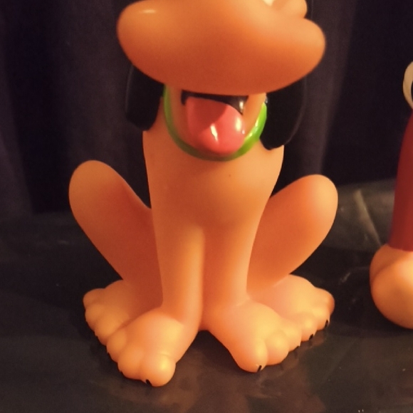 Vintage Disney 6 Inch Mickey Mouse W/ Baseball Cap & 5 Inch Pluto Sitting - Picture 5 of 11